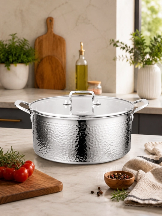 Кастрюля UAKEEN с крышкой, нержавеющая сталь, удобные ручки, для кухни