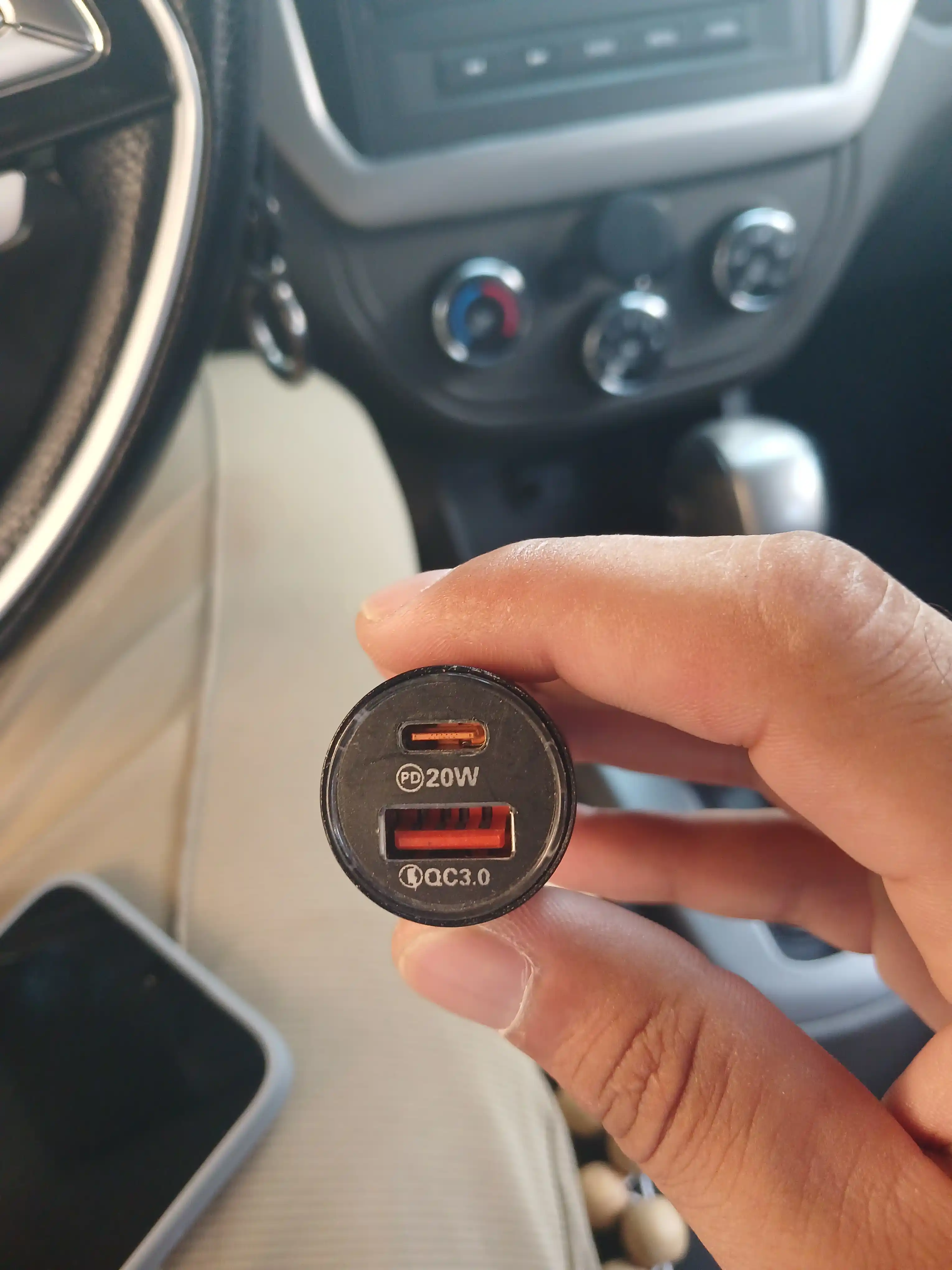 Автомобильная быстрая зарядка, USB-A + Type-C, 100 Вт