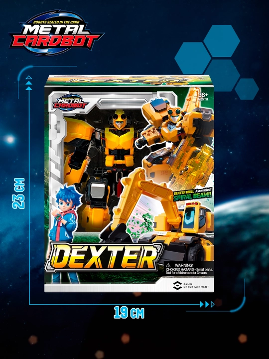 Metal Card Bot: Dexter — 20 sm li transformatsiya qiluvchi robot S1