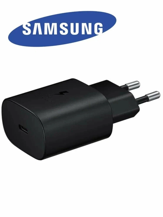 Samsung 25W Supr Fast Charging quvvat adapteri, 5A USB Type-C kabel bilan, oq/qora