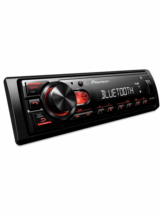 Avtomobil uchun avtomagnitola PIONEER MVH-S235BT 1DIN qora Bluetooth USB AUXli magnitola