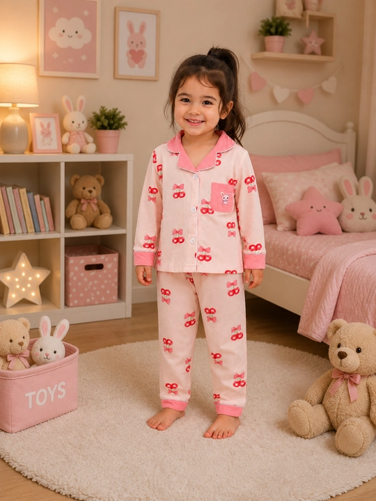 Qizaloqlar uchun pijama to'plami yumshoq tabiiy matodan tikilgan - 