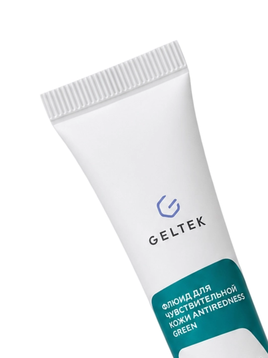 GELTEK Antiredness Green sezgir teri uchun flyuid 20 ml
