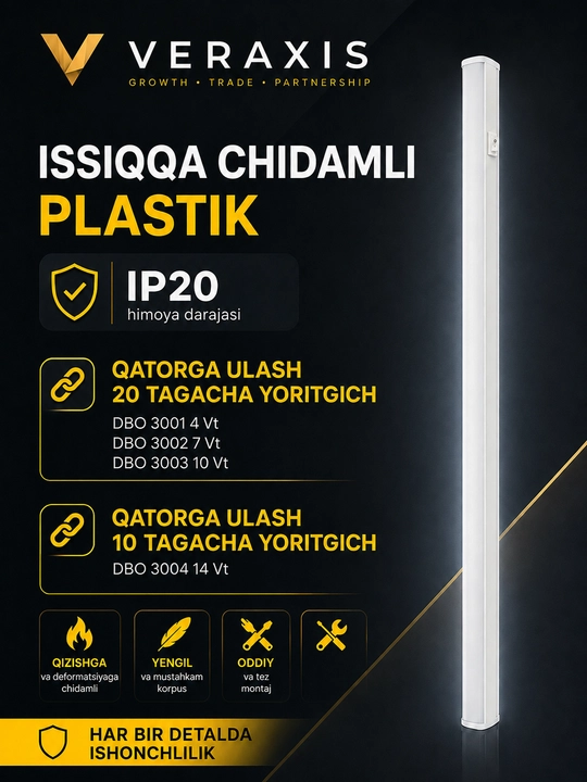 LED chiziqli yoritgich, 7 Vt 4000K IP20, 572 mm