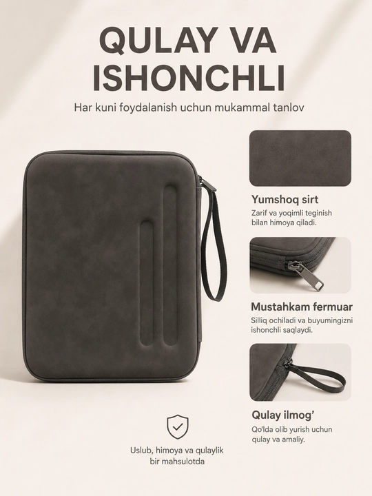 10 dyuymgacha planshet uchun zamonaviy himoya sumka — ishonchli va qulay