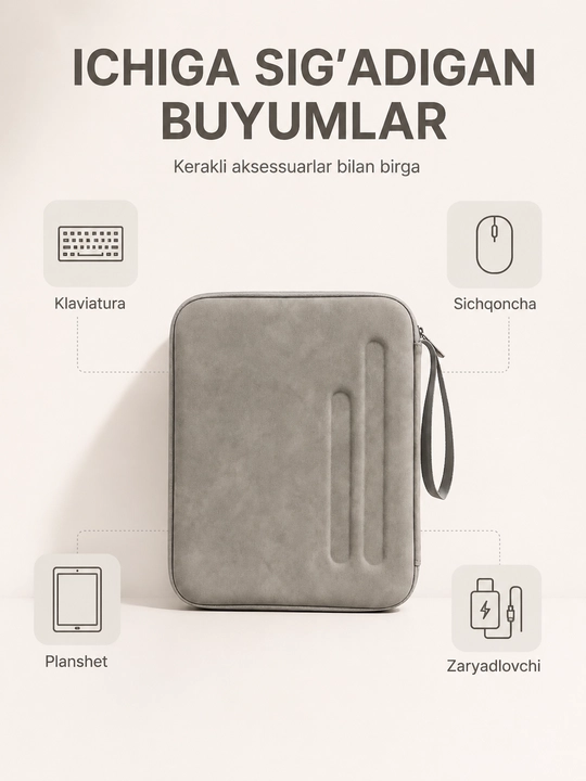 10 dyuymgacha planshet uchun zamonaviy himoya sumka — ishonchli va qulay