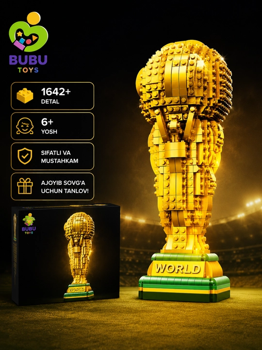 Golden Soccer Trophy Konstruktor – 1642 detal, kolleksion futbol kubogi (6+) - 