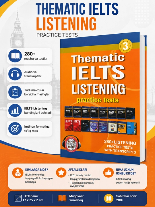 Thematic IELTS Reading. Listening. Writing Practice Tests va 2ta kitob to'plami
