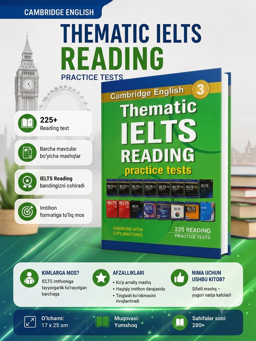 Thematic IELTS Reading. Listening. Writing Practice Tests va 2ta kitob to'plami
