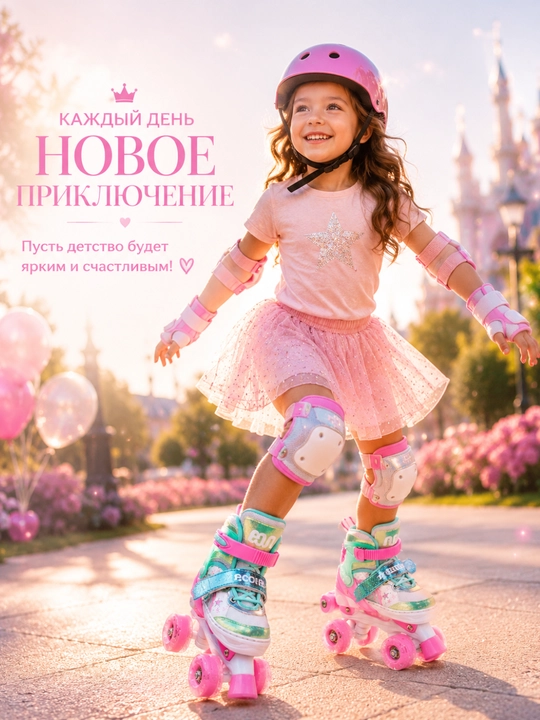 Детские роликовые коньки со светящимися колесами