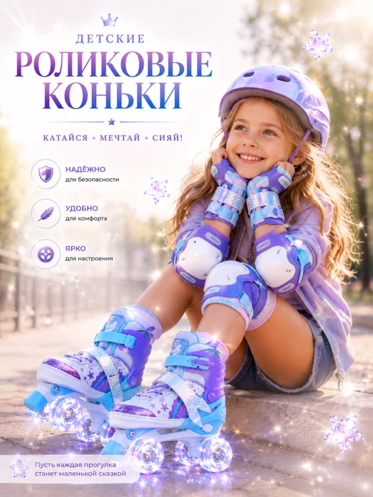 Детские роликовые коньки со светящимися колесами