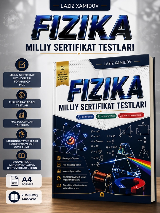 Fizika, Milliy sertifikat testlari, Laziz Xamidov - 