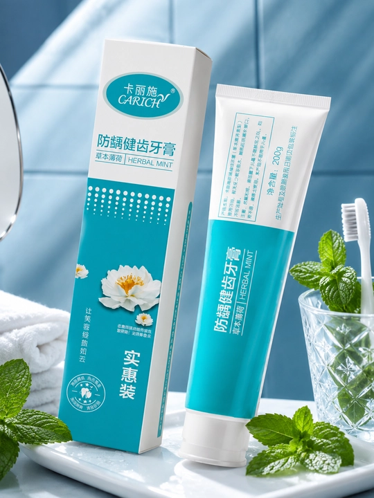 Зубная паста CARICH Herbal Mint 200 г с экстрактом мяты уход за эмалью защита от кариеса