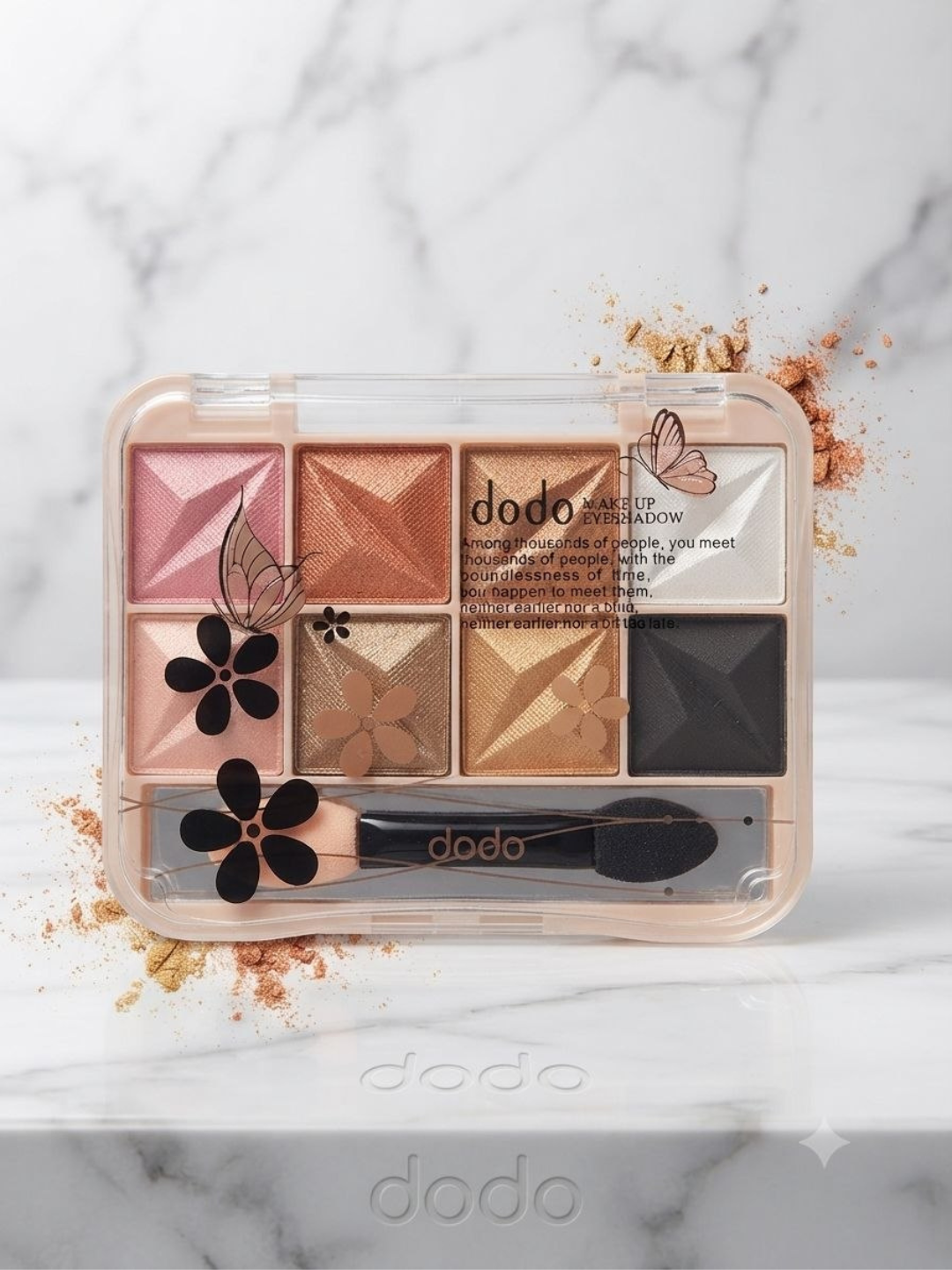 Палетка теней для век Dodo Elegant Eyeshadow — 8 сияющих и матовых оттенков - 