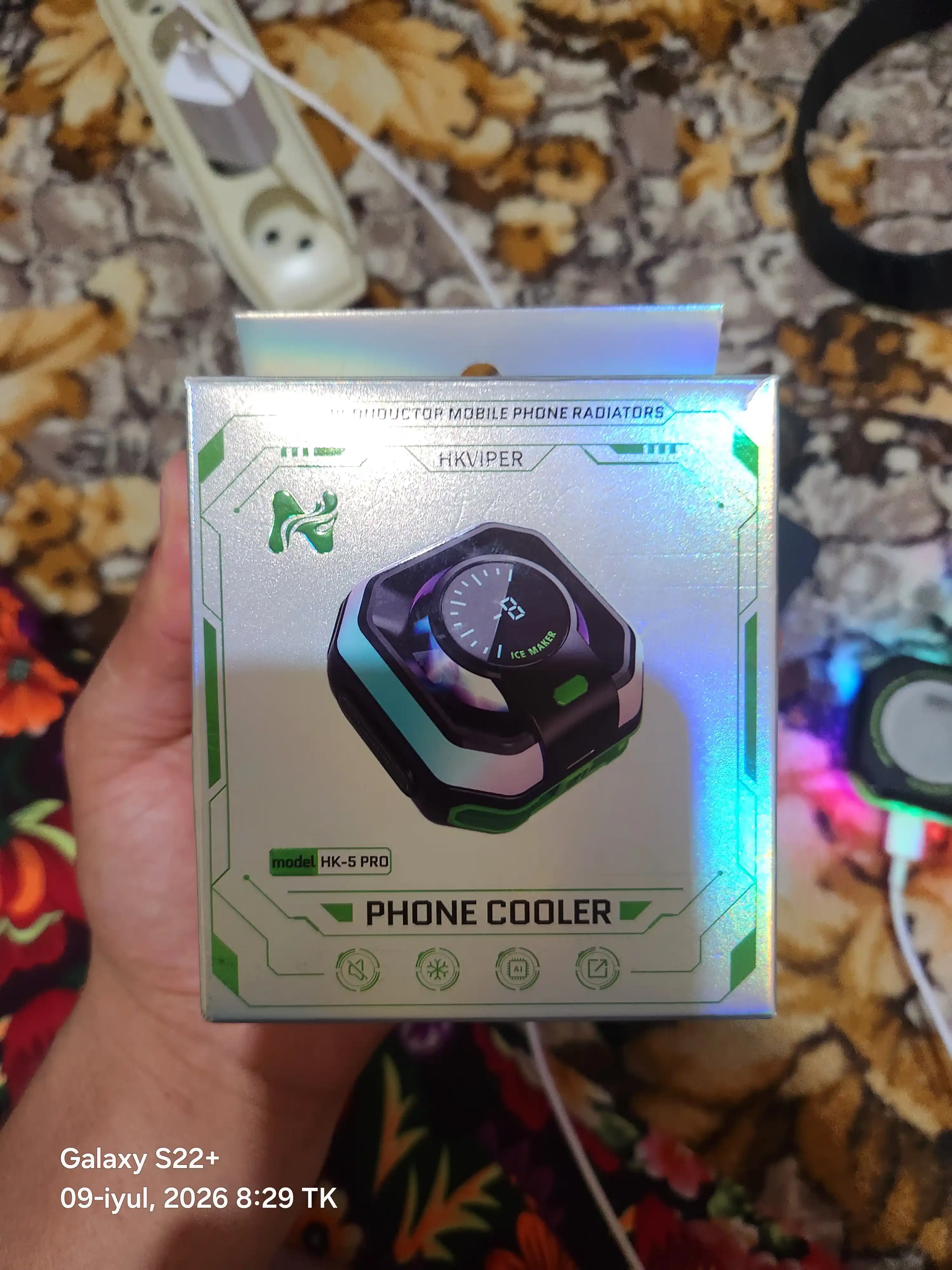 Кулер для телефона магнитный HK 5Pro Gaming Cooler — цифровой дисплей, Type-C для геймеров