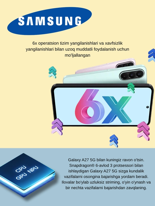 Samsung Galaxy A27 5G Global, 50-МП  Ай  камера  аккумулятор 5000 мАч, UzIMEI