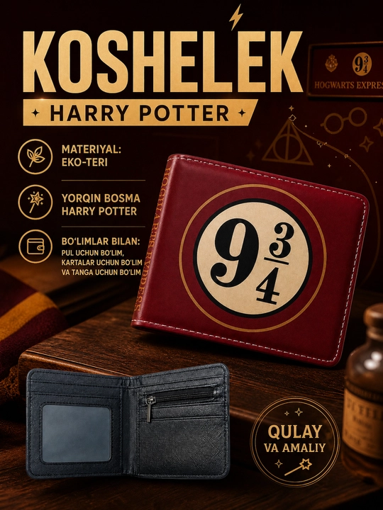 Garri Potter, Roblox va Minecraft uslubidagi bolalar hamyoni