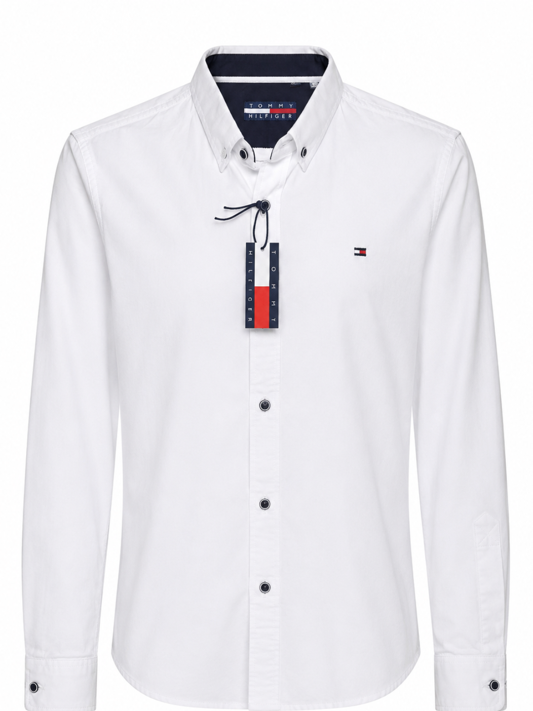 Tommy Hilfiger ko'ylak, oq ko'ylak, erkaklar ko'ylagi, klassik ko'ylak, casual ko'ylak - 