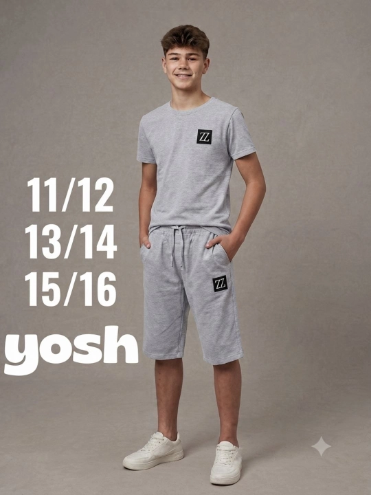 O‘g‘il bolalar uchun futbolka va shortik to‘plami, 11–16 yosh, yozgi kiyim - 