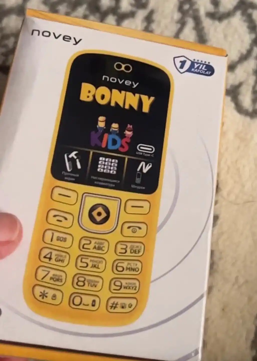 Детский кнопочный телефон Novey M350 Kids, без камеры, SOS, наклейки