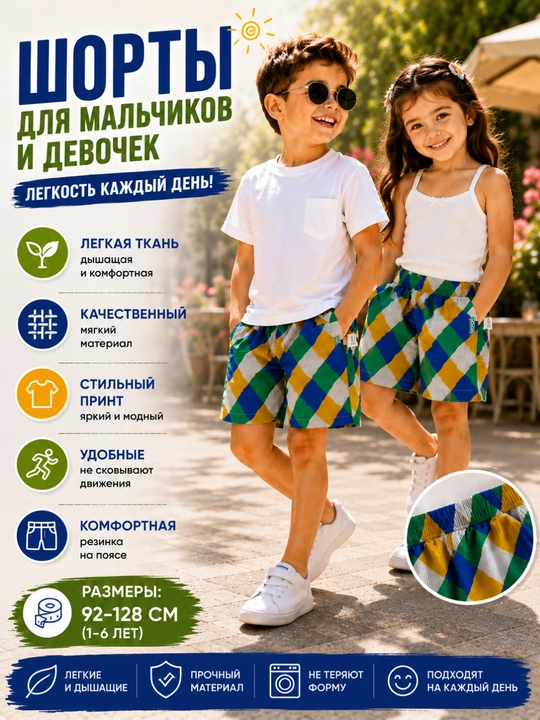 Детские шорты, для мальчика, для девочки, летние