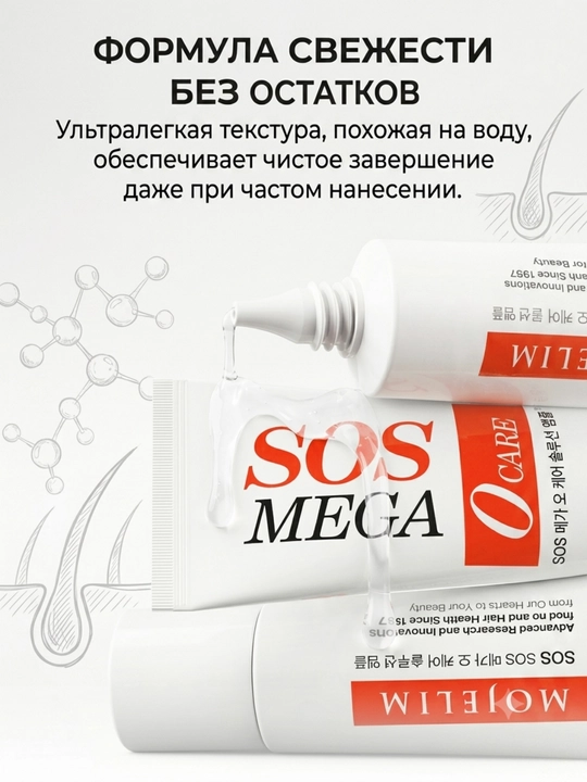MOJELIM SOS MEGA O/M-CARE AMPOULE против выпадения волос с биотином, 30 мл