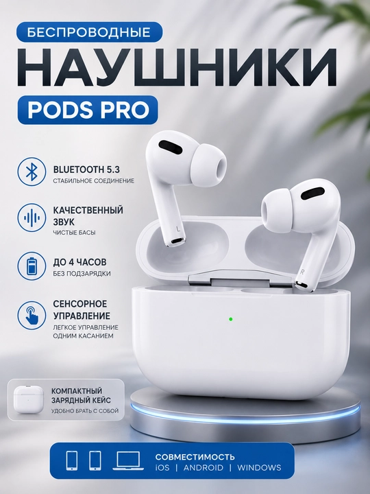 Besprovodnye naushniki Pro 2,   3, Bluetooth, sensor - 
