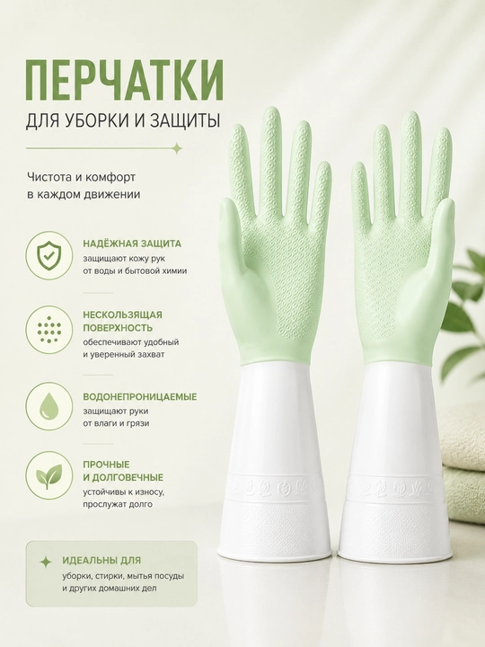 Перчатки резиновые хозяйственные - 