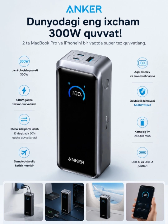 Anker Prime Power Bank 26K 300W - 