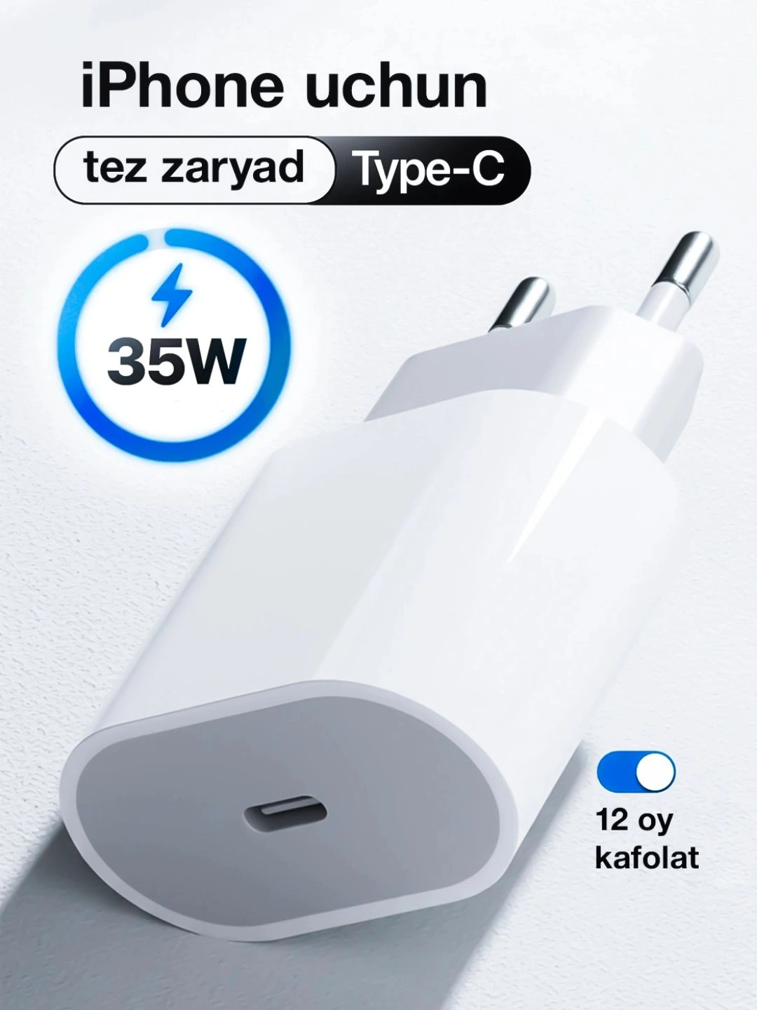 Tezkor quvvatlash moslamasi, iPhone qulfi, 20 Vt, 35 Vt tez quvvatlash - 
