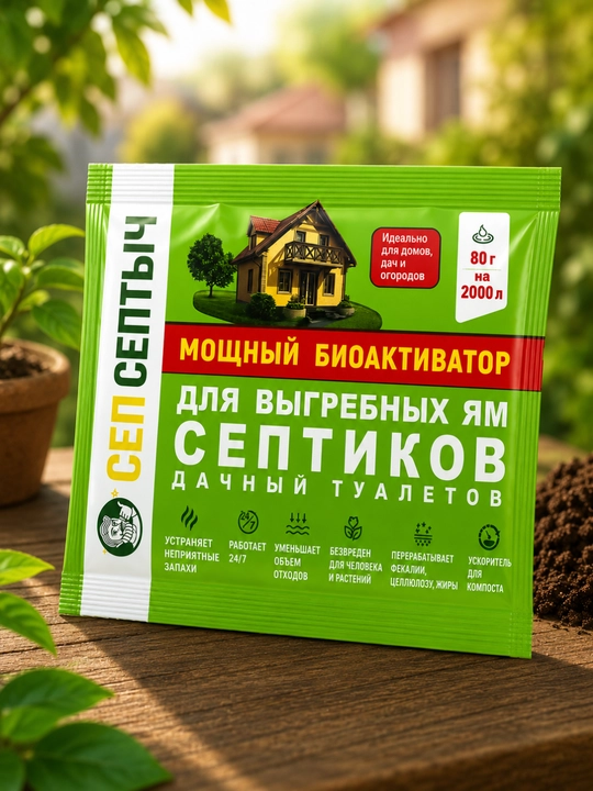 SepSeptich - septiklar va oqova chuqurlari uchun, 80 g