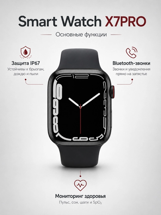 Смарт-часы с сенсорным экраном X9PRO, X7PRO и T800 PROMAX (3 модели)
