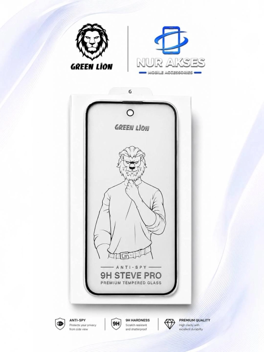 Защитное стекло Green Lion9H Steve HD для iPhone 13/14 Pro/15 Pro/16 Pro/17 Pro Max/17Air