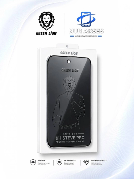 Защитное стекло Green Lion9H Steve HD для iPhone 13/14 Pro/15 Pro/16 Pro/17 Pro Max/17Air