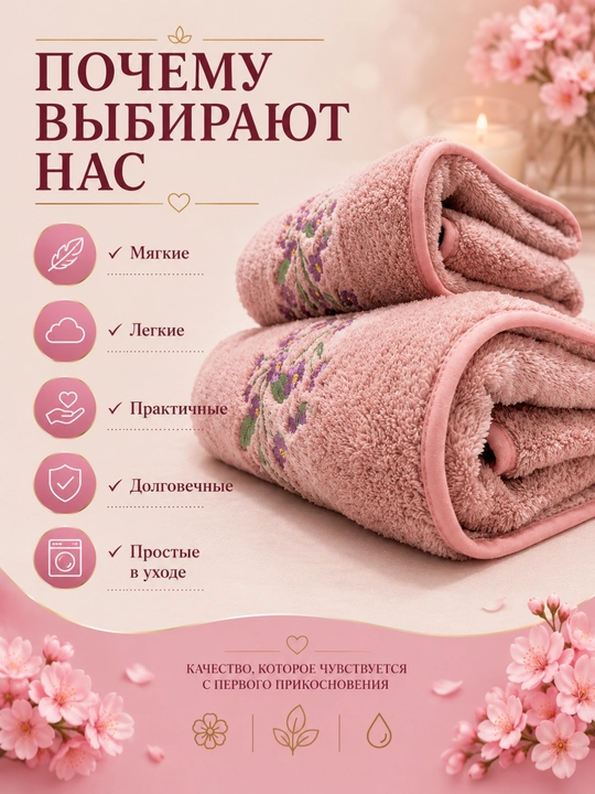 Sochiqlar to'plami 2 tasi 1 da, hammom,  yuz va soch uchun, yumshoq va mayin