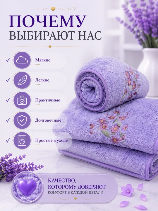Sochiqlar to'plami 2 tasi 1 da, hammom,  yuz va soch uchun, yumshoq va mayin