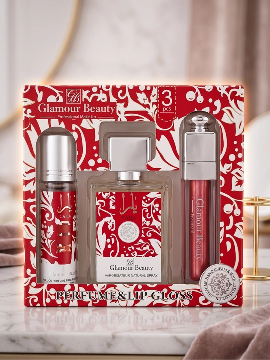 Подарочный набор Glamour Beauty Yara – парфюм и блеск для губ , 3 в 1 - 