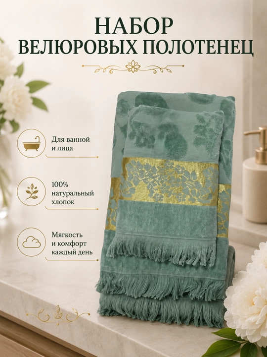 Sochiqlar to'plami 2 tasi 1 da, hammom, yuz va soch uchun, yumshoq va mayin