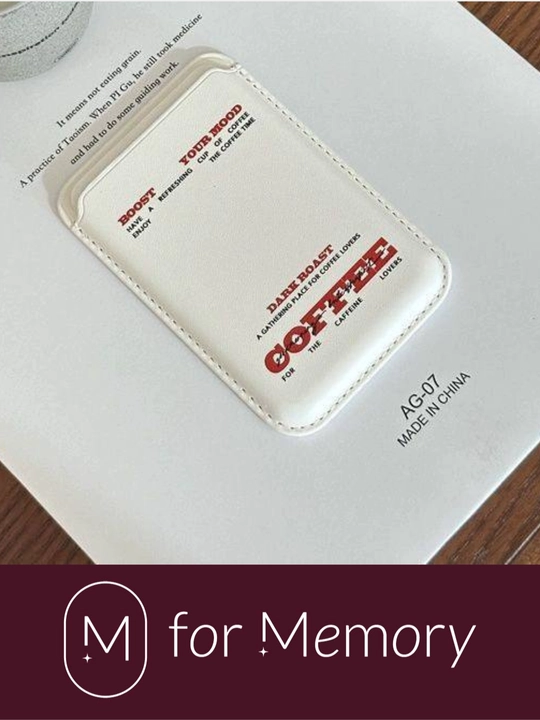 Kartxolder iPhone uchun MagSafe, prinlti "I want to go home" va "Coffee"