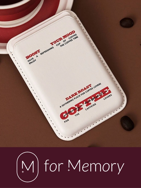 Kartxolder iPhone uchun MagSafe, prinlti "I want to go home" va "Coffee"