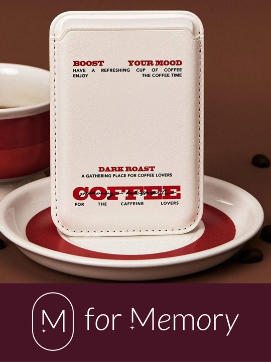 Kartxolder iPhone uchun MagSafe, prinlti "I want to go home" va "Coffee"