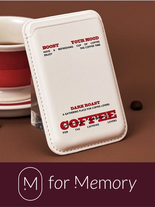 Kartxolder iPhone uchun MagSafe, prinlti "I want to go home" va "Coffee"