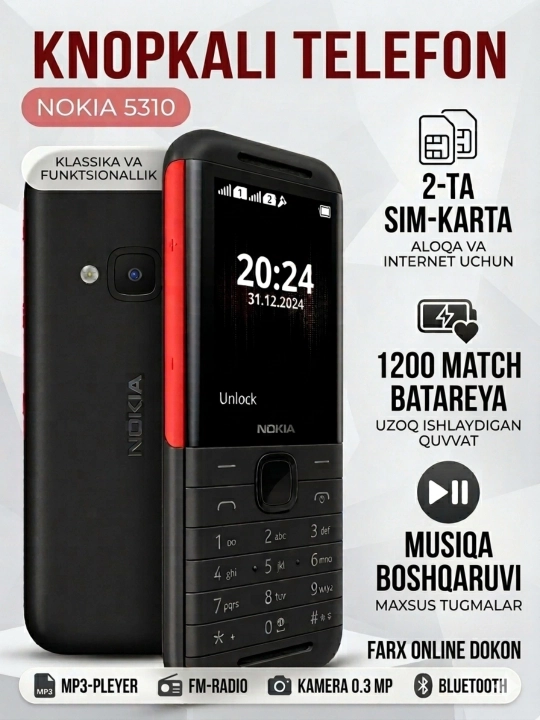 Nokia 5310 — mobil tugmali telefon - 