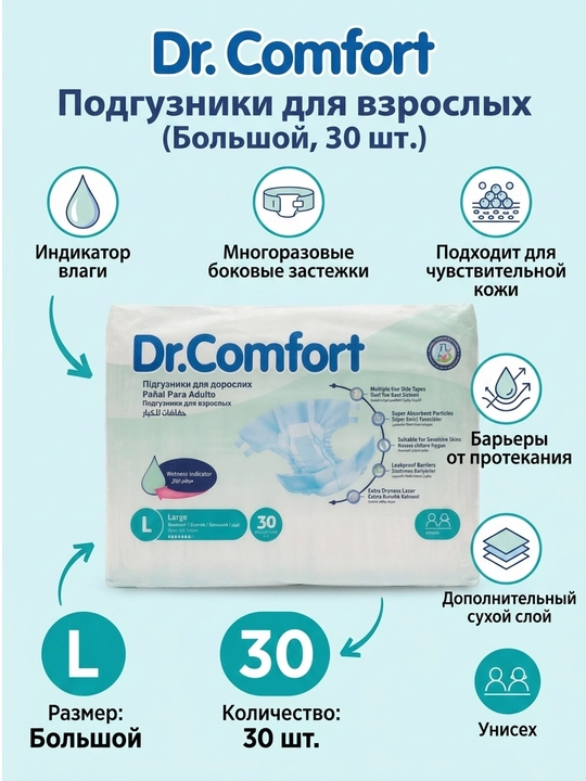 Подгузники для взрослых Dr. Comfort M30