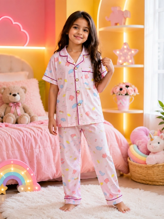 Bolalar pijamasi, qiz bola pijamasi, paxta pijamasi, uy kiyimi, uyqu kiyimi - 