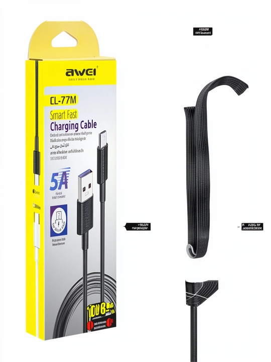 Awei CL-79 Кабель USB Type-C+lightning для быстрой зарядки, 30 см, для Android IOS - 