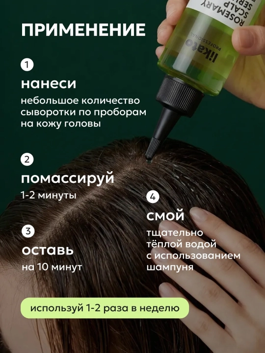 Сыворотка-пилинг для кожи головы LIKATO с розмарином и AHA-BHA кислотами, 110 мл