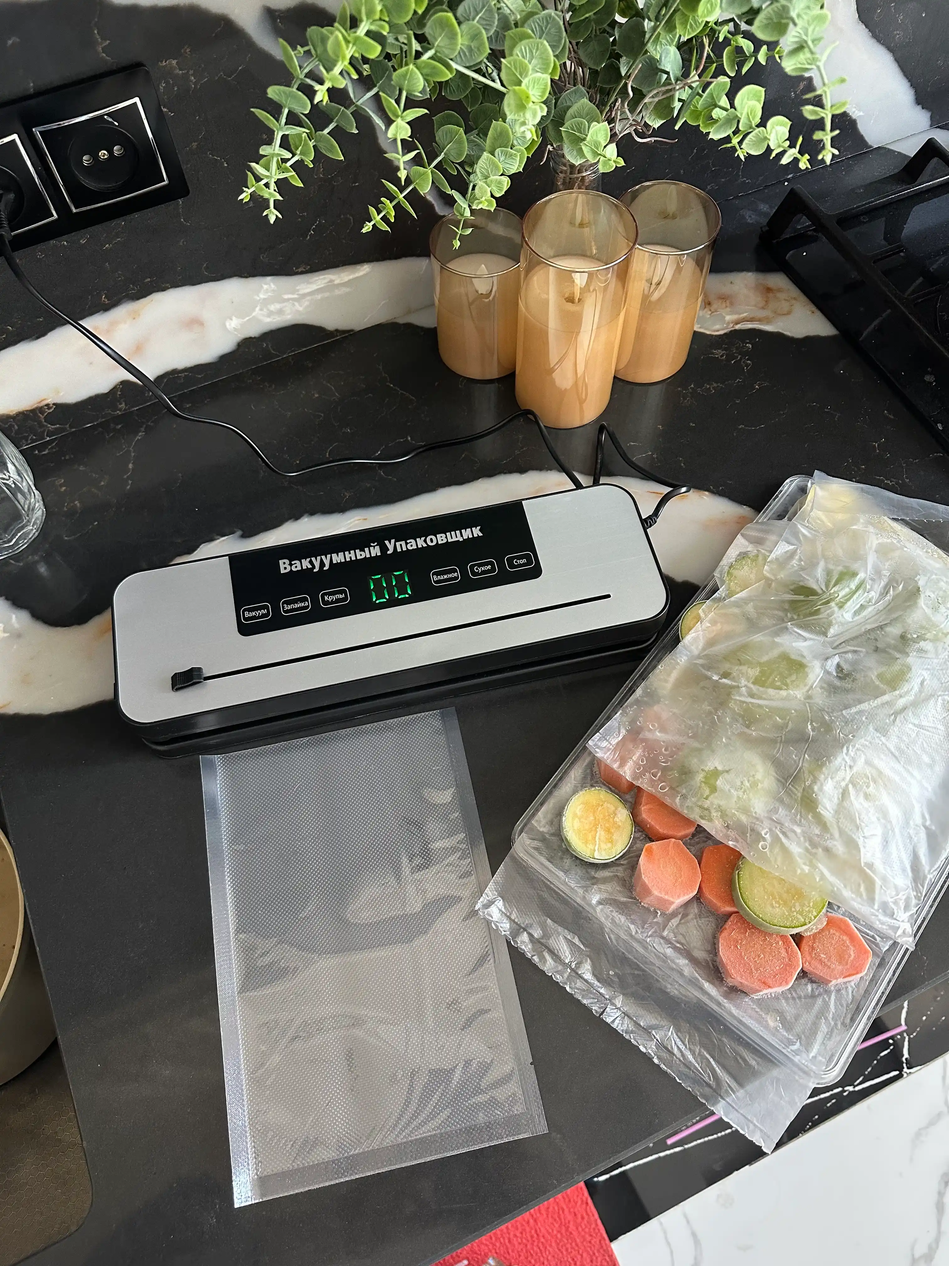 Вакууматор — вакуумный упаковщик продуктов, +60/+10 пакетов, машина для вакуумной упаковки