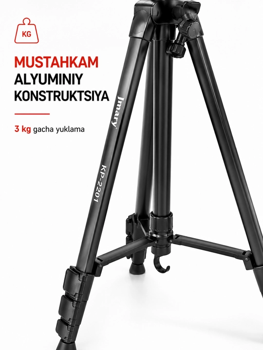 JMARY KP-2201 professional shtativ 172sm telefon va kamera uchun tripod 3kg
