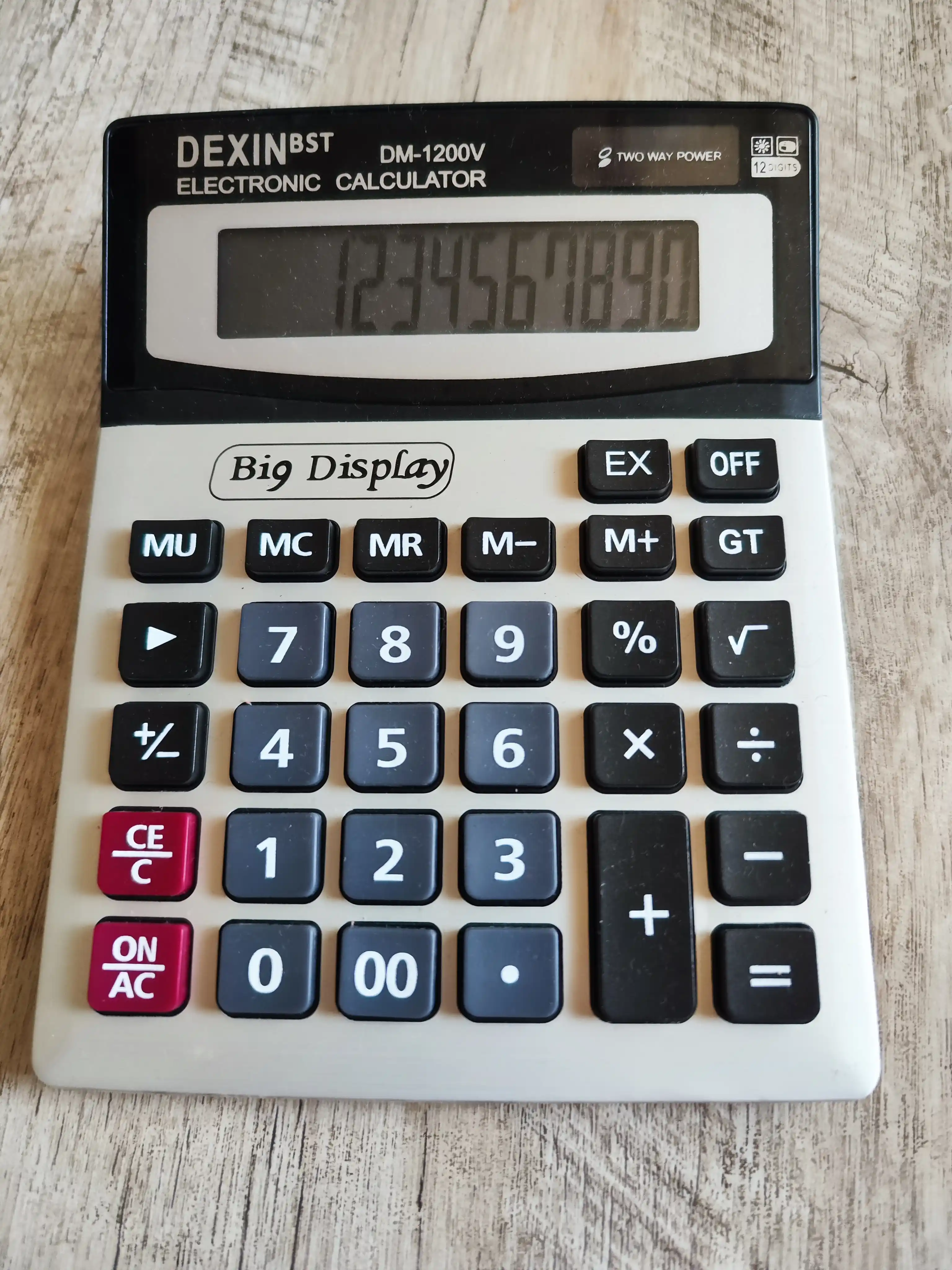 DEXIN DM-1200V — 12-razryadli kalkulyator